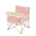 Scaun de Masa pentru Bebelusi si Copii, Embo, Tavita si Husa Detasabile, Multifuncțional, Stabil, Centura de Siguranta, Cos de Depozitare, Roz, cu Umbrela Roz, de la 6 Luni - imagine 4