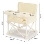 Scaun de Masa pentru Bebelusi si Copii, Embo, Tavita si Husa Detasabile, Multifuncțional, Stabil, Centura de Siguranta, Cos de Depozitare, Bej, cu Umbrela Verde, de la 6 Luni - imagine 9