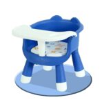 Scaun de Masa pentru Copii, Embo, 2 in 1, Tavita Detasabila, Spatar Ergonomic, +6 Luni, Inaltime 36 cm, Albastru - imagine 2