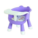 Scaun de Masa pentru Copii, Embo, 2 in 1, Tavita Detasabila, Spatar Ergonomic, +6 Luni, Inaltime 36 cm, Mov