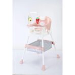 Scaun de Masa pentru Copii, Embo, Multifunctional, Pliabil, cu Roti, Cos de Depozitare, din Plastic, Centura de Siguranta, Suport de Agatat Jucarii, 110 x 60 x 70 cm, Roz - imagine 5