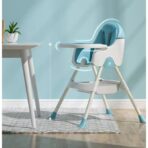 Scaun de Masa Pliabil 3in1, Embo, Reglabil, Multifunctional, 3 Pozitii, Masuta si Husa Detasabile, Centura de Siguranta, Albastru - imagine 3