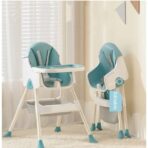 Scaun de Masa Pliabil 3in1, Embo, Reglabil, Multifunctional, 3 Pozitii, Masuta si Husa Detasabile, Centura de Siguranta, Albastru - imagine 6