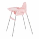 Scaun de masa telescopic pentru bebelusi si copii, Embo, cu Suport picioare si Centura de siguranta, reglabil pe inaltime, Varsta 6-32 luni, Roz