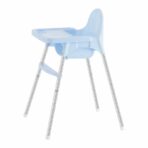 Scaun de masa telescopic pentru bebelusi si copii, Embo, cu Suport picioare si Centura de siguranta, reglabil pe inaltime, Varsta 6-32 luni, Albastru