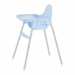 Scaun de masa telescopic pentru bebelusi si copii, Embo, cu Suport picioare si Centura de siguranta, reglabil pe inaltime, Varsta 6-32 luni, Albastru