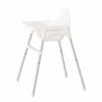 Scaun de masa telescopic pentru bebelusi si copii, Embo, cu Suport picioare si Centura de siguranta, reglabil pe inaltime, Varsta 6-32 luni, Alb