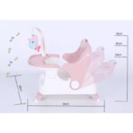 Scaun pentru Copii 2 in 1, Embo, pentru Servit Masa si pentru Baie, Multifunctional, Pliabil, Portabil, din Plastic, Spatar Reglabil, 58 x 39 cm, Roz - imagine 6