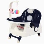 Scaun pentru Copii 2 in 1, Embo, pentru Servit Masa si pentru Baie, Multifunctional, Pliabil, Portabil, din Plastic, Spatar Reglabil, 58 x 39 cm, Albastru