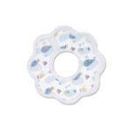 Set 10 Bavete de Unica Folosinta, Embo, Model Animalute Marine, pentru Bebelusi, din Bumbac, Impermeabil, 28 x 28 cm, Alb/Albastru