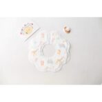 Set 10 Bavete de Unica Folosinta, Embo, Model Animalute, pentru Bebelusi, Alb Gri - imagine 3