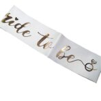 Set 10 Panglici Bride to Be si Team Bride, Embo, din Panza, Alb/Roz - imagine 4