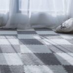 Set 10 Piese Covor tip Puzzle, Embo, Spuma EVA, Pufos, 30 x 30 x 1 cm, Gri - imagine 3