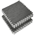 Set 10 Piese Covor tip Puzzle, Embo, Spuma EVA, Pufos, 30 x 30 x 1 cm, Gri