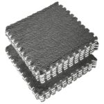 Set 10 Piese Covor tip Puzzle, Embo, Spuma EVA, Pufos, 30 x 30 x 1 cm, Gri