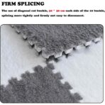 Set 10 Piese Covor tip Puzzle, Embo, Spuma EVA, Pufos, 30 x 30 x 1 cm, Gri - imagine 8