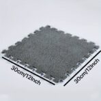 Set 10 Piese Covor tip Puzzle, Embo, Spuma EVA, Pufos, 30 x 30 x 1 cm, Gri - imagine 9