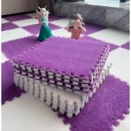 Set 10 Piese Covor tip Puzzle, Embo, Spuma EVA, Pufos, 30 x 30 x 1 cm, Mov - imagine 4
