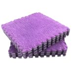 Set 10 Piese Covor tip Puzzle, Embo, Spuma EVA, Pufos, 30 x 30 x 1 cm, Mov