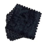 Set 10 Piese Covor tip Puzzle, Embo, Spuma EVA, Pufos, 30 x 30 x 1 cm, Negru