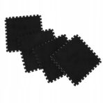 Set 10 Piese Covor tip Puzzle, Embo, Spuma EVA, Pufos, 30 x 30 x 1 cm, Negru - imagine 6