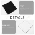 Set 10 Piese Covor tip Puzzle, Embo, Spuma EVA, Pufos, 30 x 30 x 1 cm, Negru - imagine 7