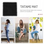 Set 10 Piese Covor tip Puzzle, Embo, Spuma EVA, Pufos, 30 x 30 x 1 cm, Negru - imagine 10