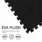 Set 10 Piese Covor tip Puzzle, Embo, Spuma EVA, Pufos, 30 x 30 x 1 cm, Negru - imagine 11