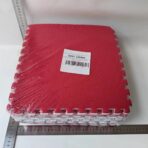 Set 10 Piese Covor tip Puzzle, Embo, Spuma EVA, Pufos, 30 x 30 x 1 cm, Rosu - imagine 2