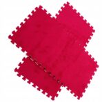 Set 10 Piese Covor tip Puzzle, Embo, Spuma EVA, Pufos, 30 x 30 x 1 cm, Rosu - imagine 3
