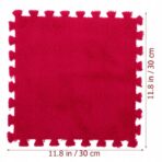 Set 10 Piese Covor tip Puzzle, Embo, Spuma EVA, Pufos, 30 x 30 x 1 cm, Rosu - imagine 9