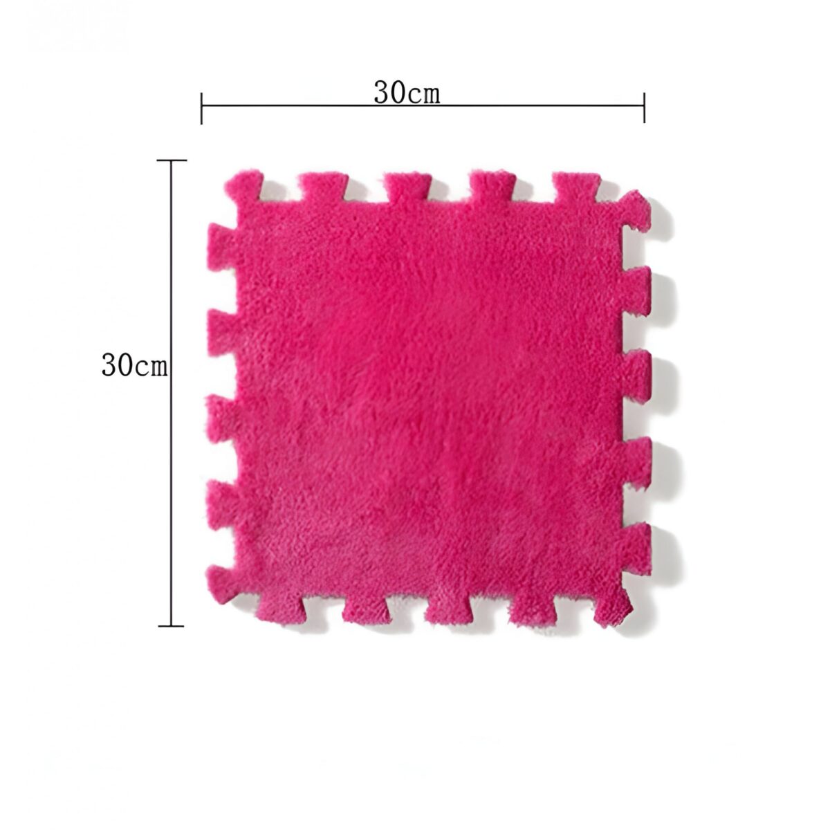 Set 10 Piese Covor tip Puzzle, Embo, Spuma EVA, Pufos, 30 x 30 x 1 cm, Roz - imagine 3