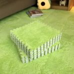 Set 10 Piese Covor tip Puzzle, Embo, Spuma EVA, Pufos, 30 x 30 x 1 cm, Verde - imagine 3