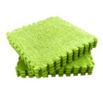 Set 10 Piese Covor tip Puzzle, Embo, Spuma EVA, Pufos, 30 x 30 x 1 cm, Verde