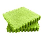 Set 10 Piese Covor tip Puzzle, Embo, Spuma EVA, Pufos, 30 x 30 x 1 cm, Verde