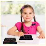 Set 100 de Foi de Hartie de Razuit, Embo, cu Creion din Bambus, pentru Desen, 8.5 x 8.5, Curcubeu, Negru - imagine 2