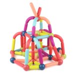 Set 100 Piese Magnetice de Constructie, Embo, Magnetic Sticks, Bastonase si Bile, 3 Ani, ABS, Magnet, 24 x 18.5 x 14 cm, Multicolor - imagine 6
