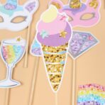 Set 12 Accesorii pentru Petrecere, Embo, Props pentru Photo Corner, Tema Aniversare Copii, Multicolor - imagine 2