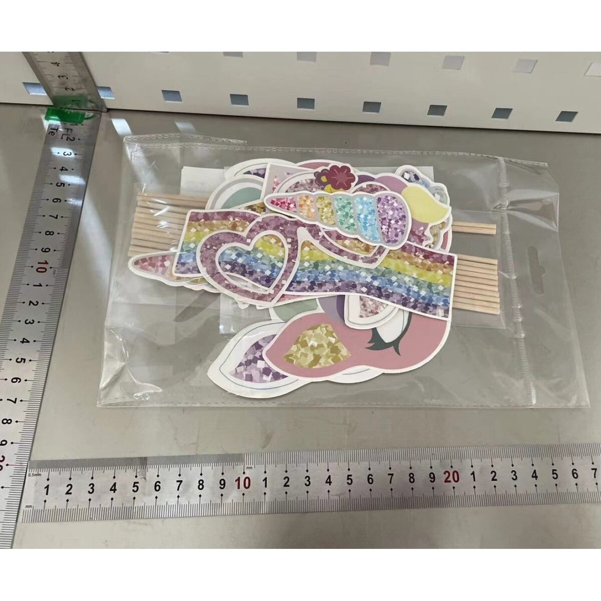 Set 12 Accesorii pentru Petrecere, Embo, Props pentru Photo Corner, Tema Aniversare Copii, Multicolor - imagine 6