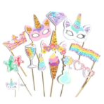 Set 12 Accesorii pentru Petrecere, Embo, Props pentru Photo Corner, Tema Aniversare Copii, Multicolor