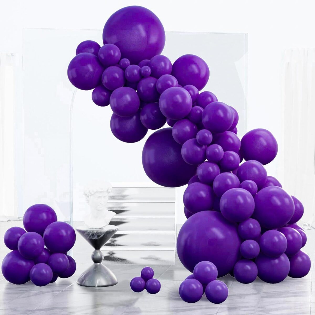 Set 12 Baloane, Embo, din Latex Standard, 13 cm, Mov - imagine 3