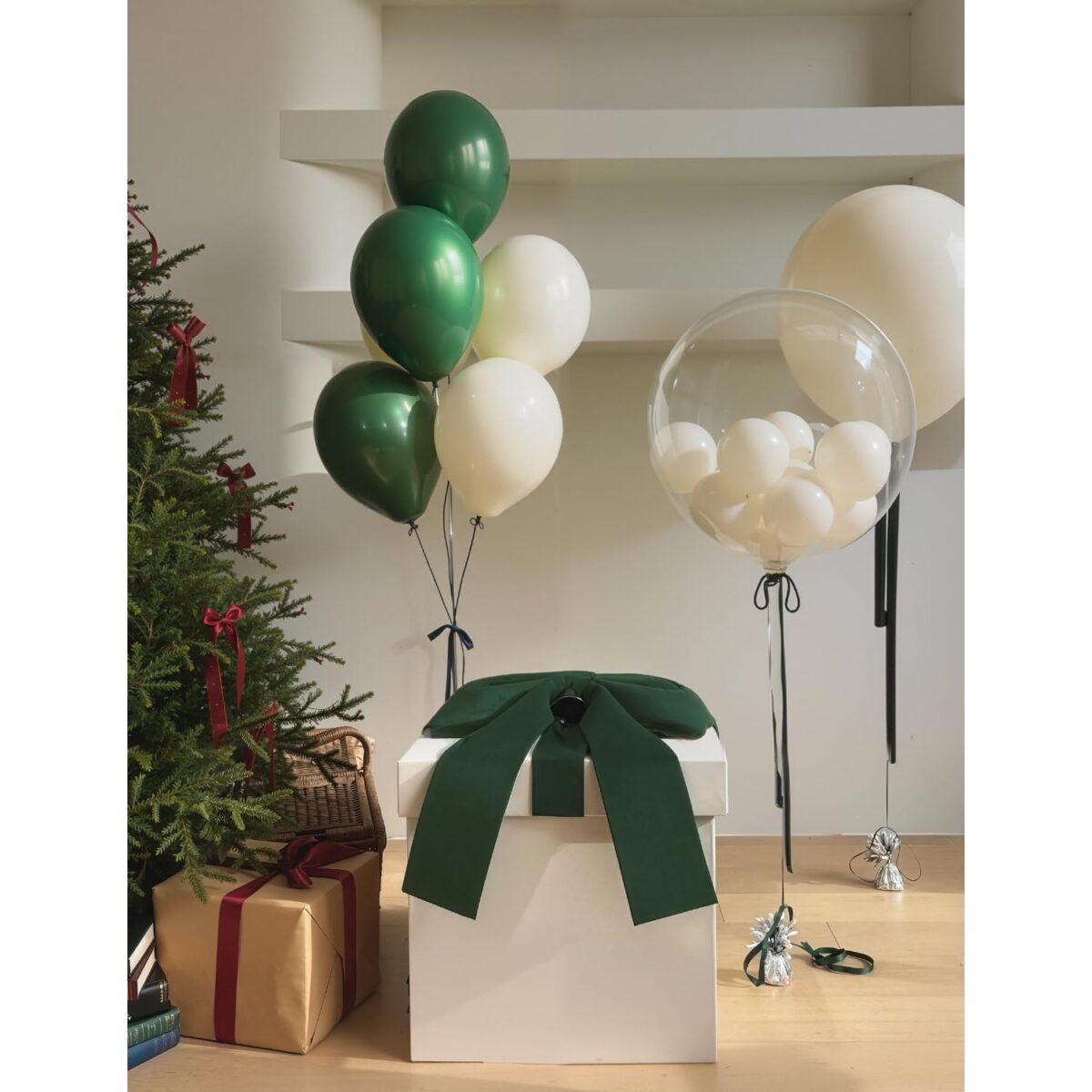 Set 12 Baloane, Embo, din Latex Standard, 13 cm, Verde Inchis - imagine 3