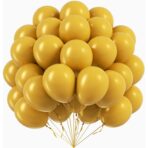 Set 12 Baloane, Embo, din Latex Standard, 25 cm, Galben Mustar - imagine 5