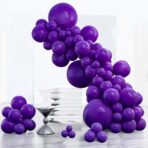 Set 12 Baloane, Embo, din Latex Standard, 30 cm, Mov - imagine 3