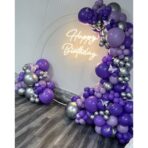 Set 12 Baloane, Embo, din Latex Standard, 30 cm, Mov - imagine 4