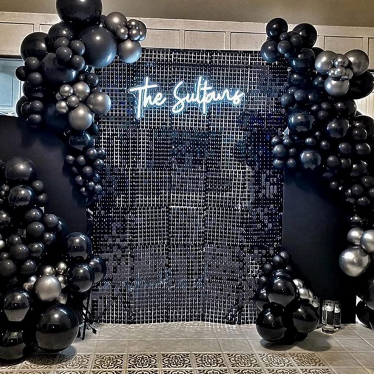 Set 12 Baloane, Embo, din Latex Standard, 30 cm, Negru - imagine 2