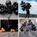 Set 12 Baloane, Embo, din Latex Standard, 30 cm, Negru - imagine 3