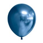 Set 12 Baloane, Embo, din Latex Chrome, 13 cm, Albastru Inchis