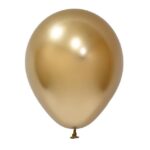 Set 12 Baloane, Embo, din Latex Chrome, 13 cm, Auriu