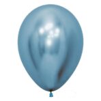 Set 12 Baloane, Embo, din Latex Chrome, 13 cm, Albastru Deschis